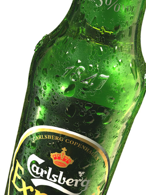 Carlsberg beer bottle design by Siebert Head.